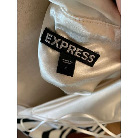Express dress size 4 one shoulder black and white - Picture 4 of 4